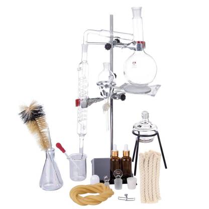 Laboratory Glass Distillation Kit Essential Oil Extractor & Water Distiller Set for Home Science