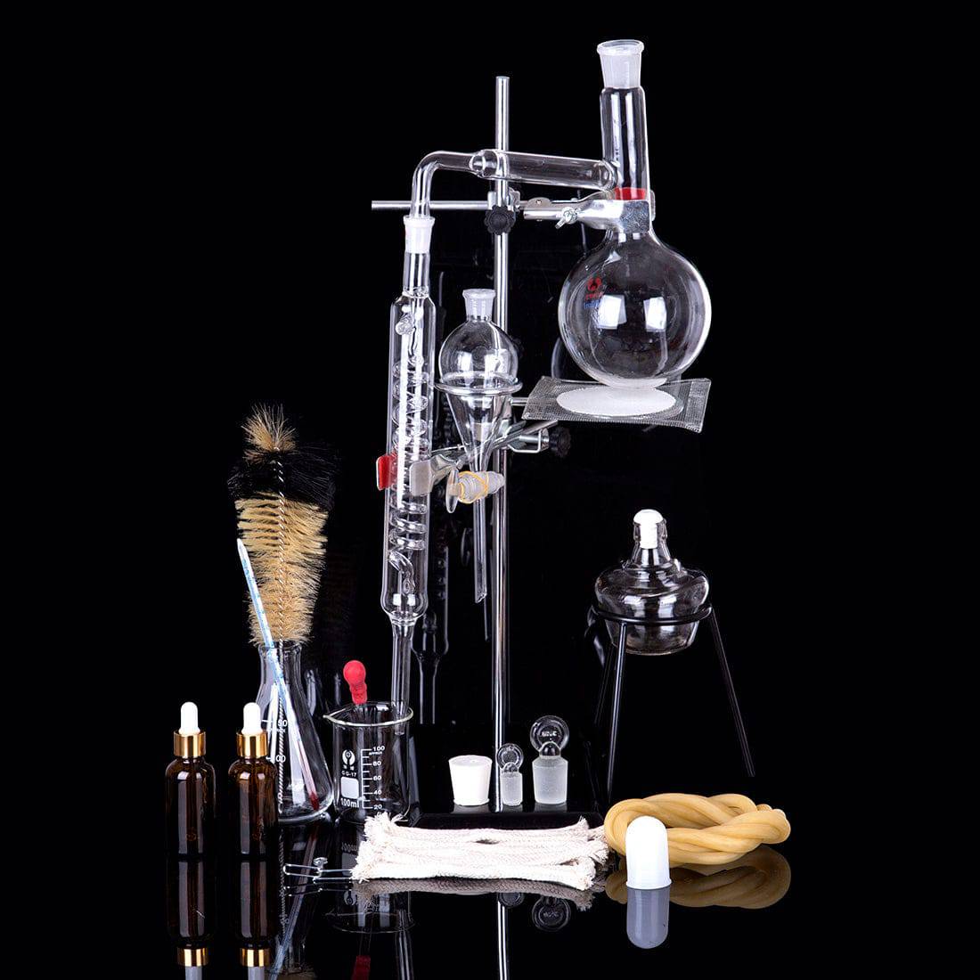 Laboratory Glass Distillation Kit Essential Oil Extractor & Water Distiller Set for Home Science