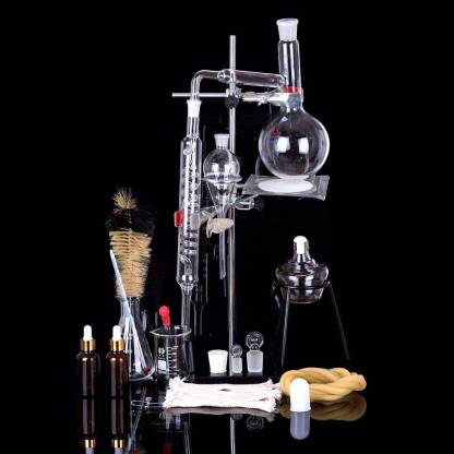 Laboratory Glass Distillation Kit Essential Oil Extractor & Water Distiller Set for Home Science