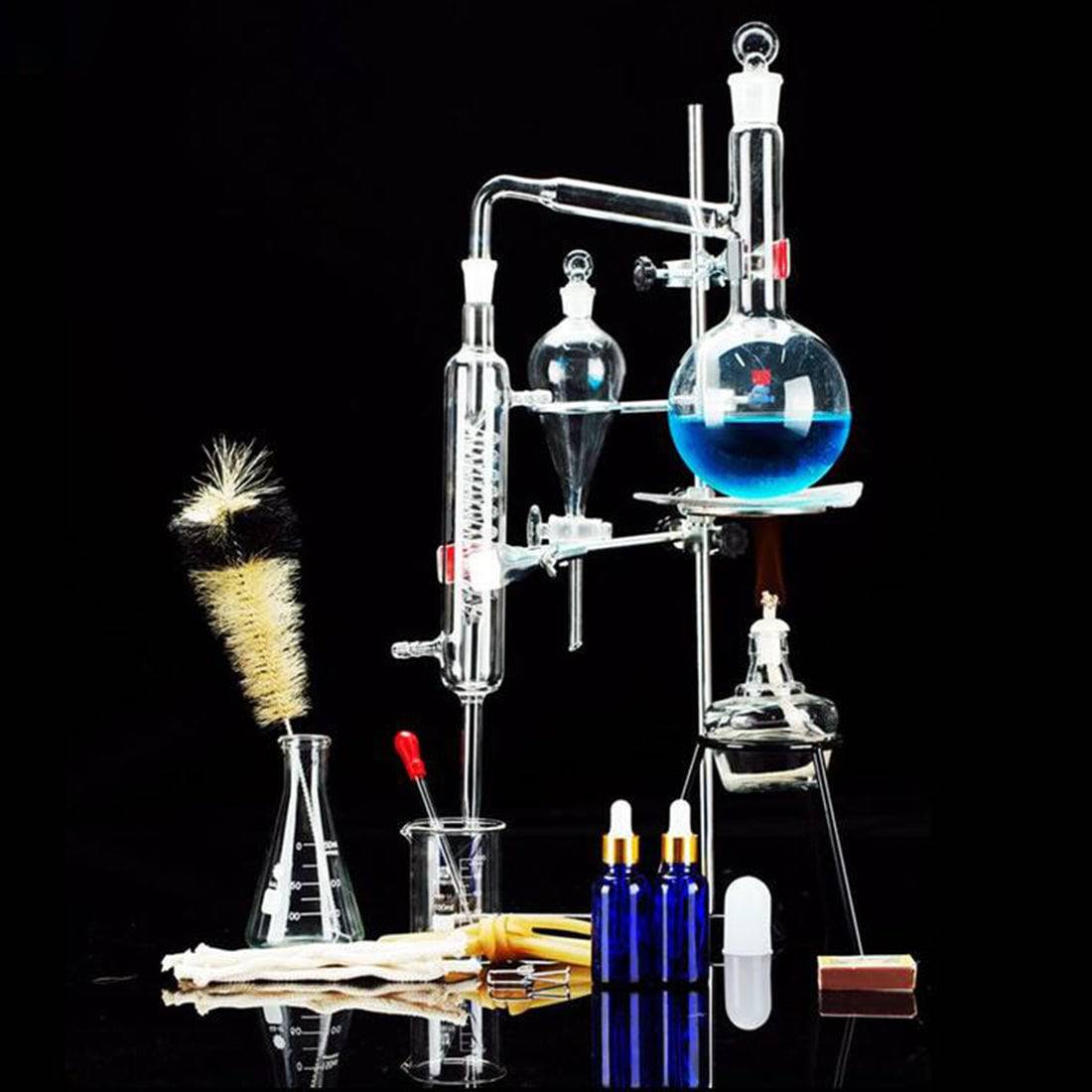 Laboratory Glass Distillation Kit Essential Oil Extractor & Water Distiller Set for Home Science