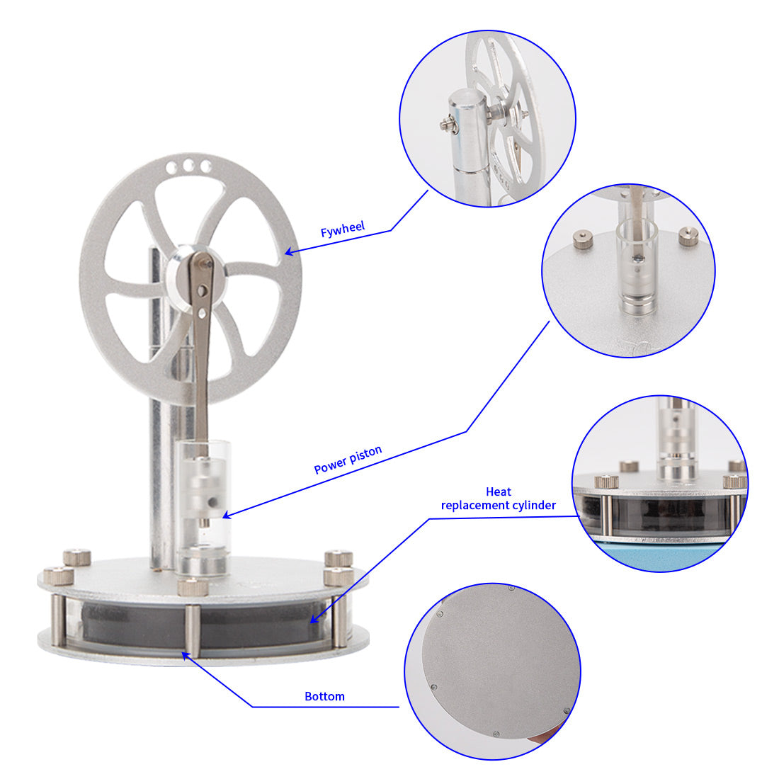 Low Temperature Stirling Engine DIY Kit: Heat Powered Kinetic Art & STEM Gift-helloworld7