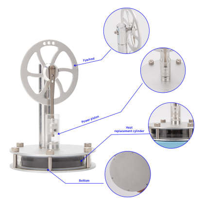 Low Temperature Stirling Engine DIY Kit: Heat Powered Kinetic Art & STEM Gift-helloworld7