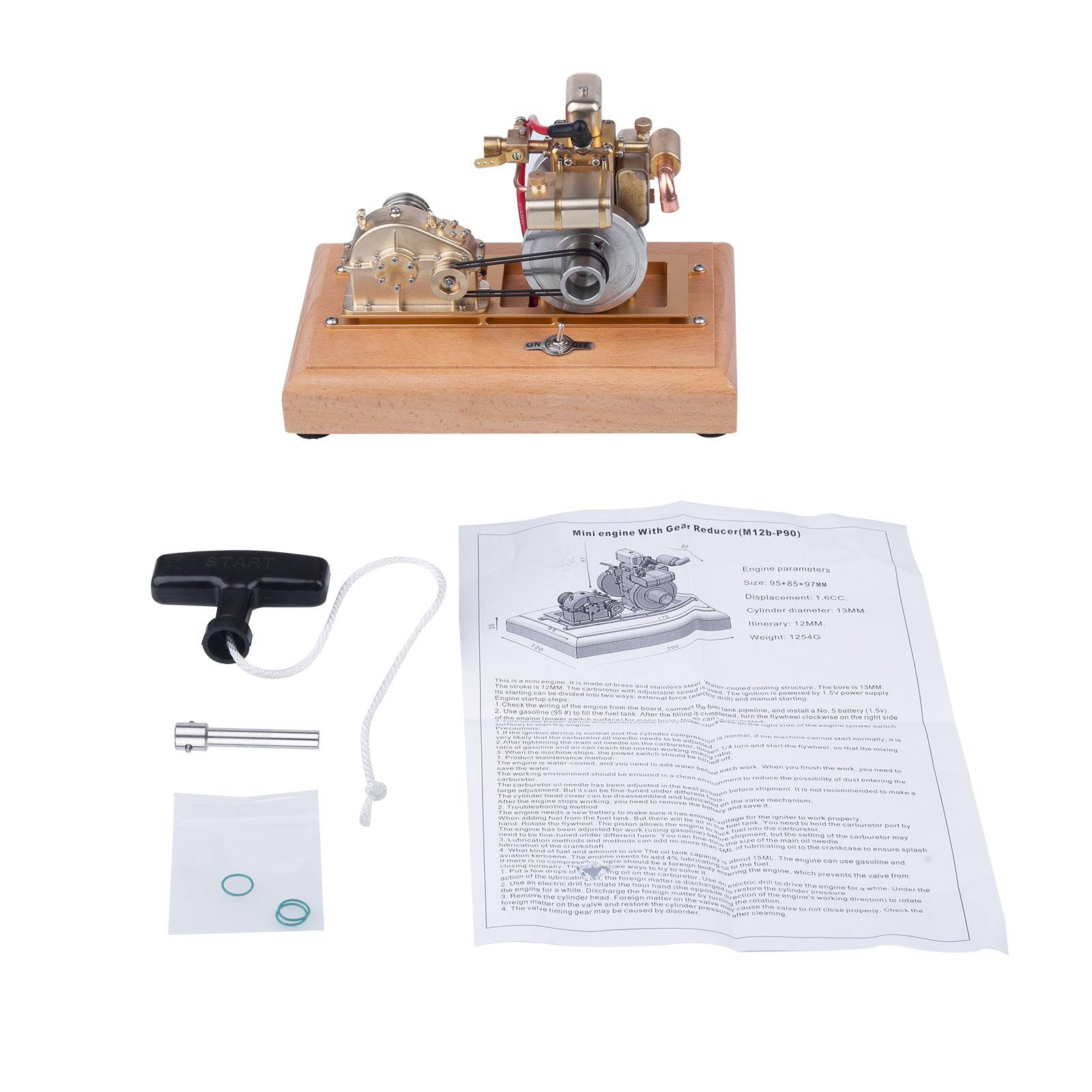 M12B-P 1.6cc Water Cooled 4 Stroke Gasoline Engine Model with Gear Reducer Box
