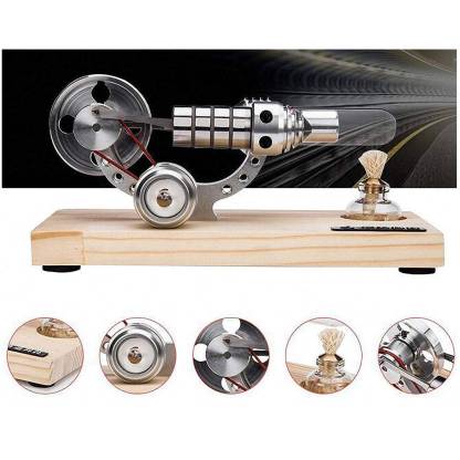 M14 High Speed Stirling Engine Kit Hot Air Motor Model with Colorful LED Generator