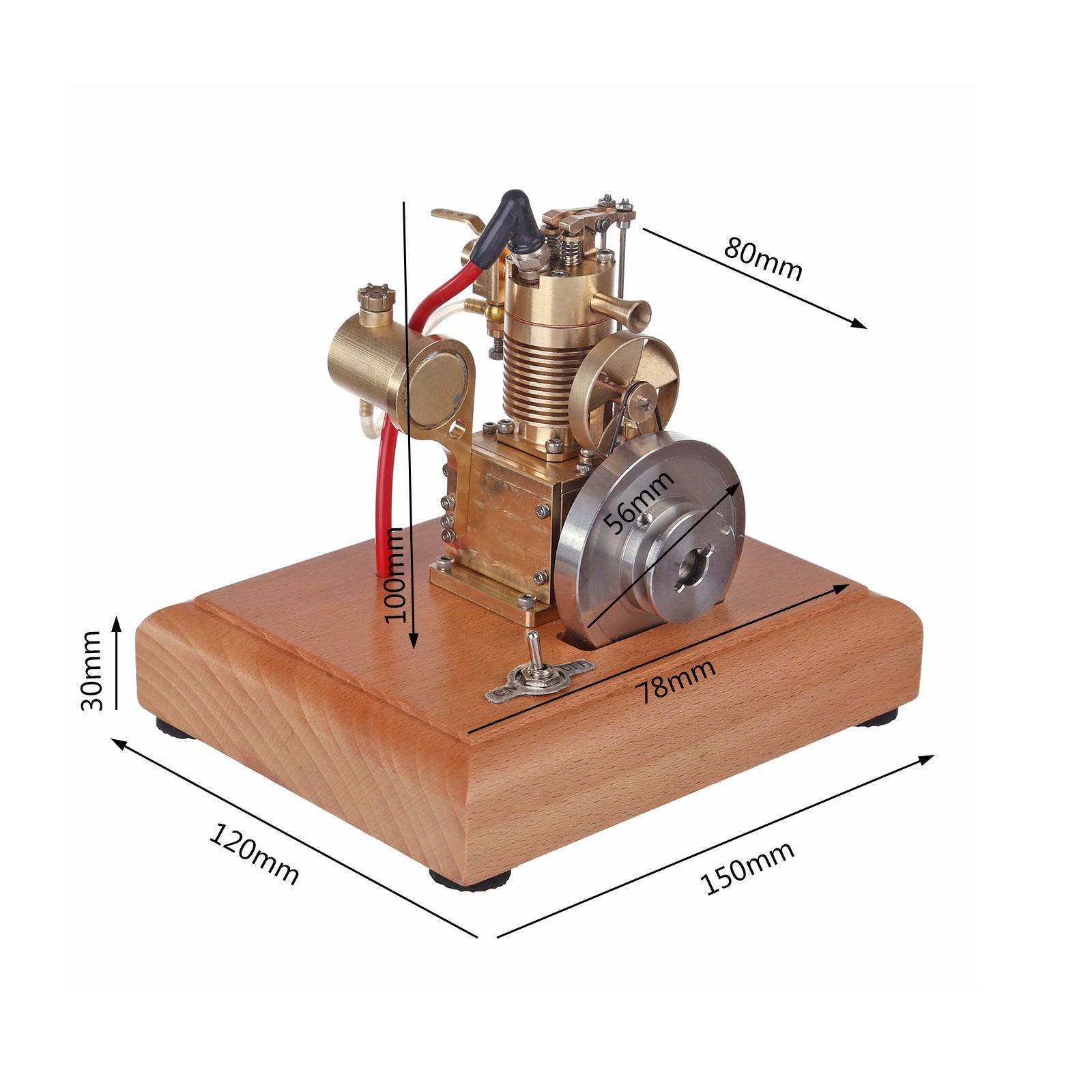 M16 1.6cc Mini Vertical 4-Stroke Gasoline Engine Model Air-Cooled Brass Mechanical Desktop Gift