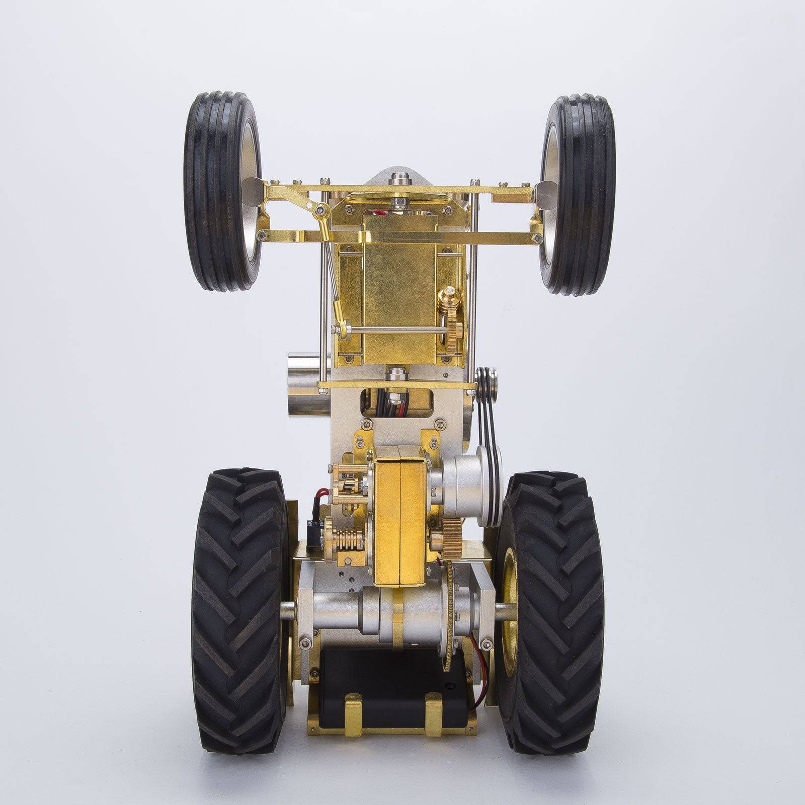 M16 Horizontal Engine Gas Powered Brass Road Roller Tractor Model with 3-Speed Gearbox