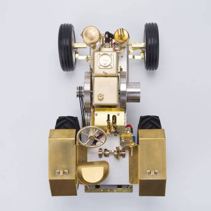 M16 Horizontal Engine Gas Powered Brass Road Roller Tractor Model with 3-Speed Gearbox