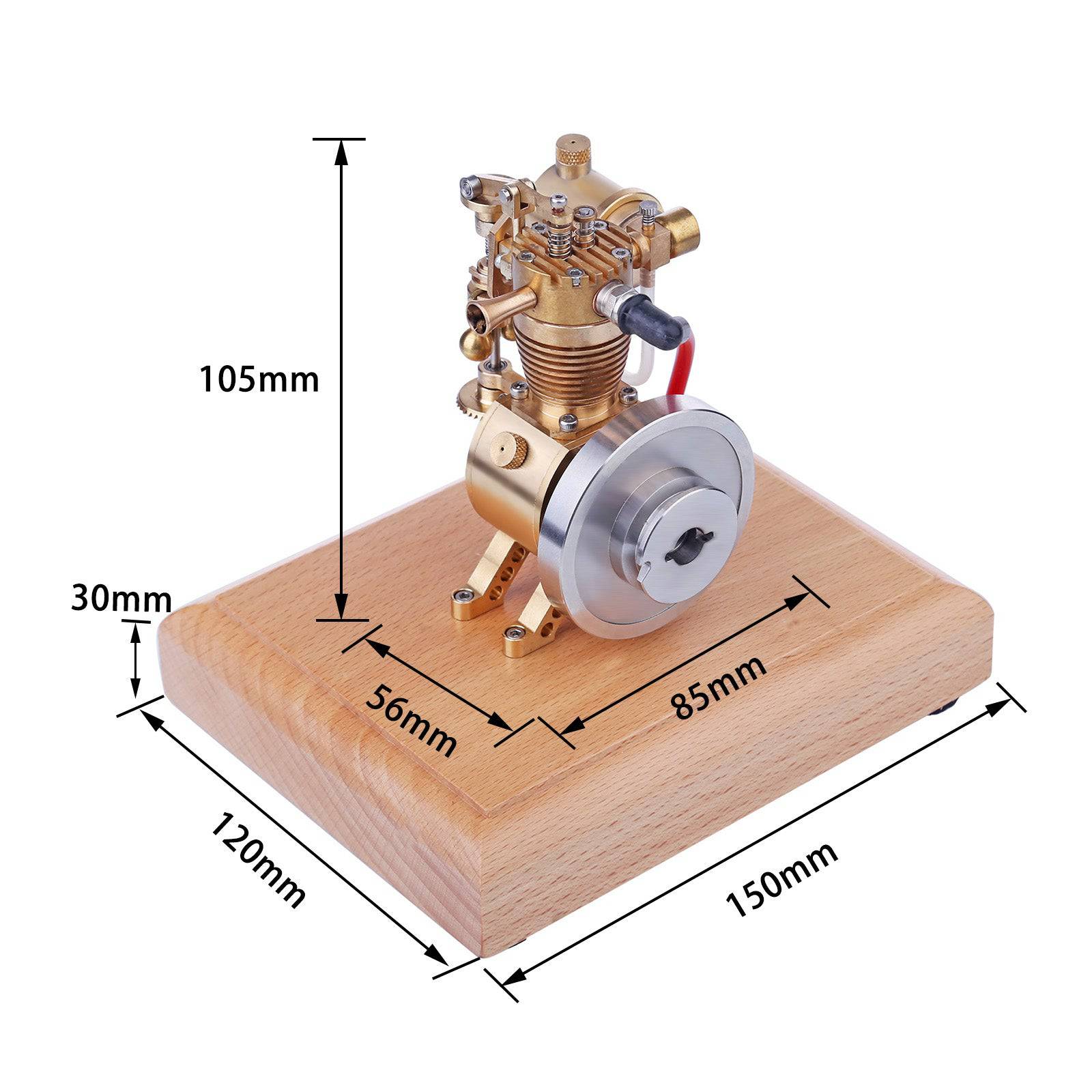 M19 Vertical Hit and Miss Engine Model 1.6cc Mini 4 Stroke Gasoline Motor with Flyball Governor-helloworld7