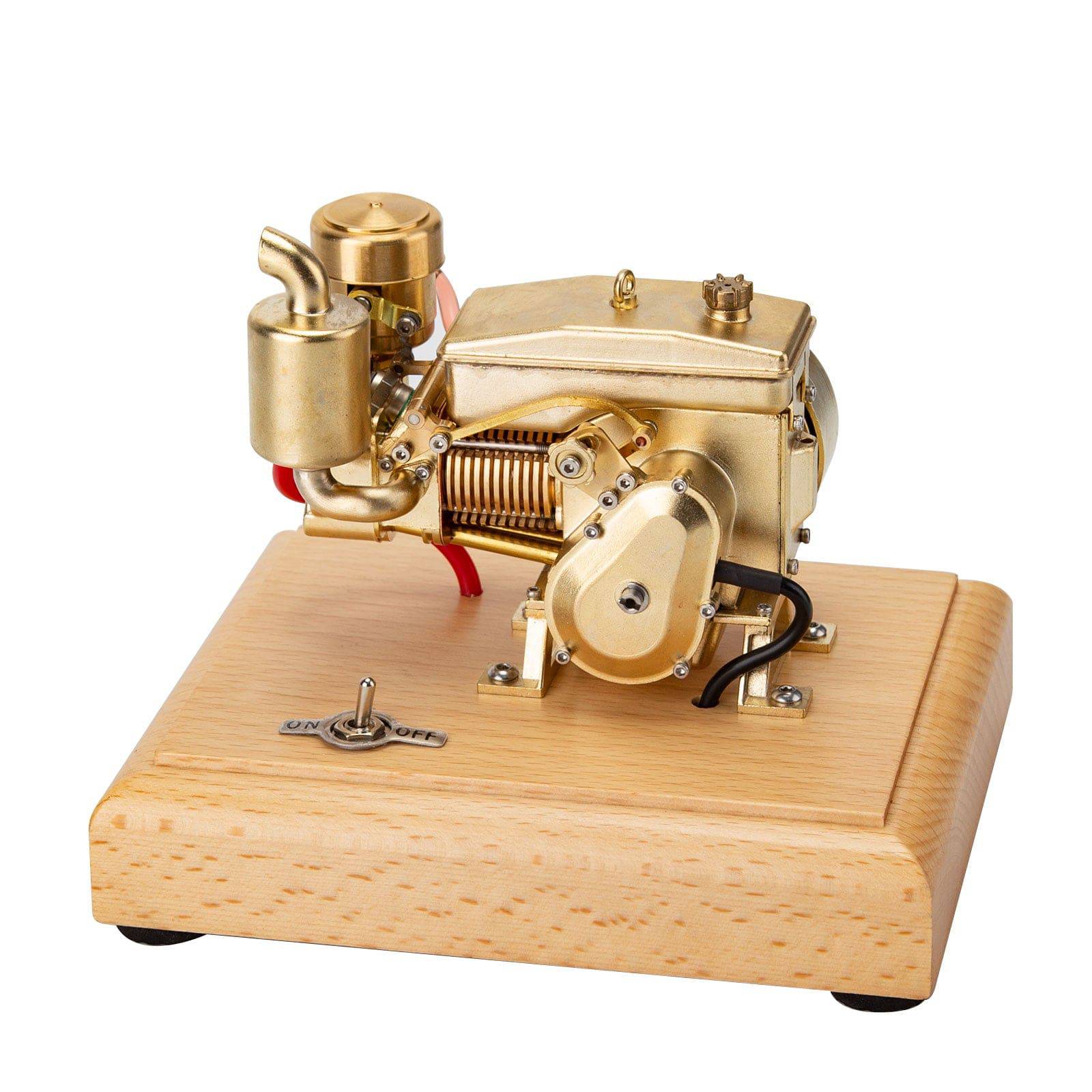 M21 1.9cc Horizontal 4-Stroke Gasoline Engine Model Brass Retro Farm Tractor Motor Gift