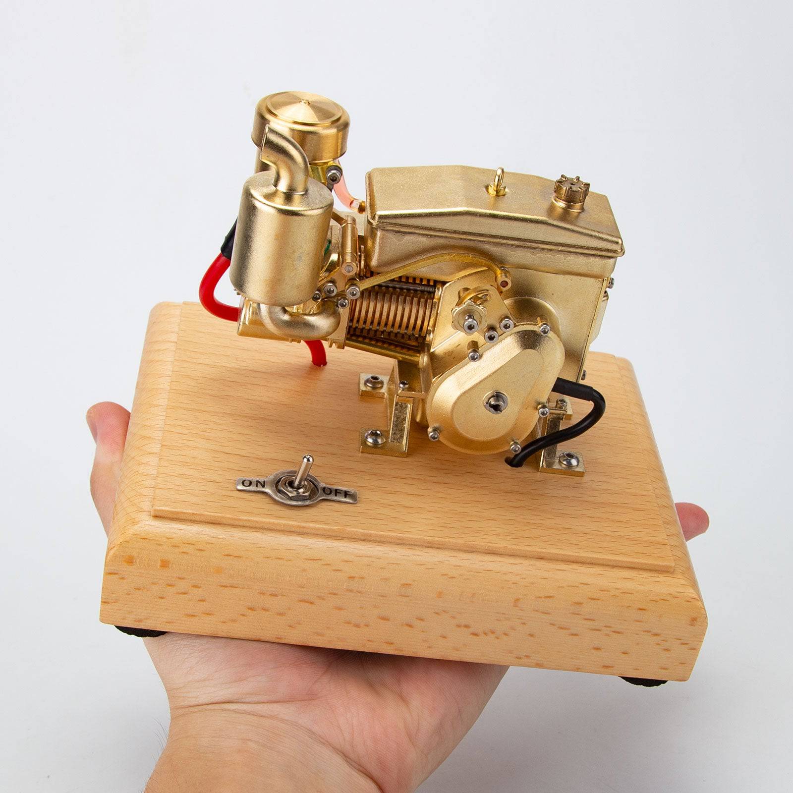 M21 1.9cc Horizontal 4-Stroke Gasoline Engine Model Brass Retro Farm Tractor Motor Gift