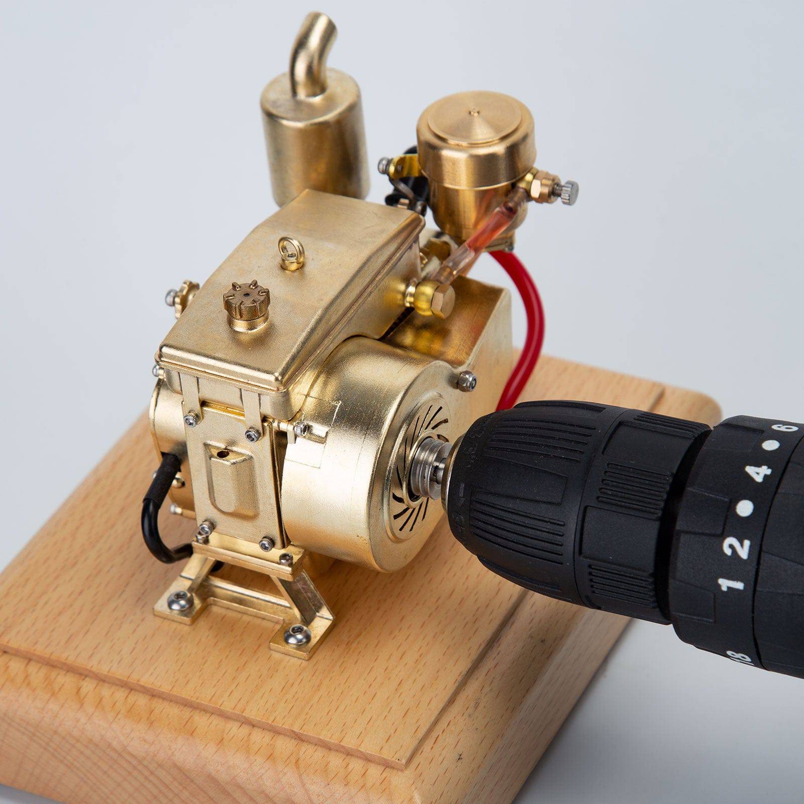 M21 1.9cc Horizontal 4-Stroke Gasoline Engine Model Brass Retro Farm Tractor Motor Gift
