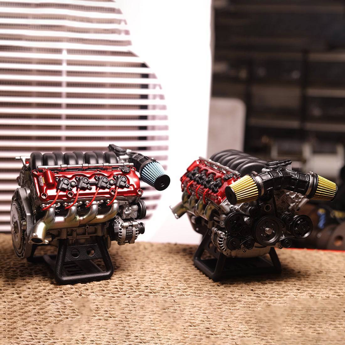 MAD RC Unpainted V8 Engine Model Kit: Motorized DIY Scale Accessory for SCX10 Capra