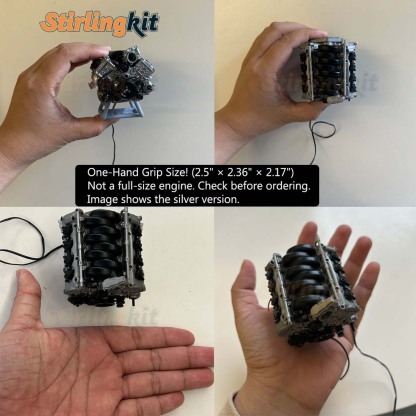 MAD RC Unpainted V8 Engine Model Kit: Motorized DIY Scale Accessory for SCX10 Capra