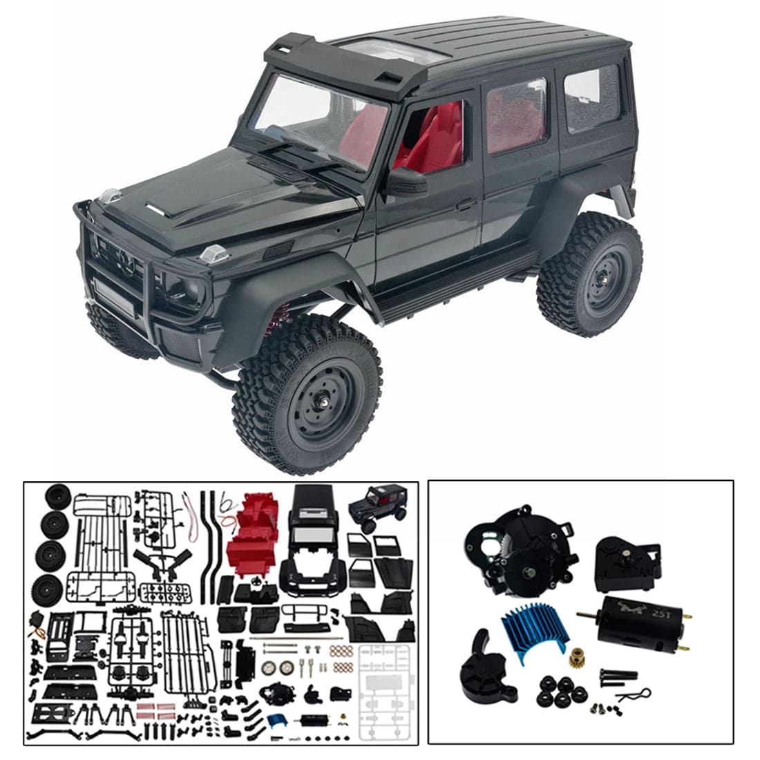 MN86K 1/12 Scale 4WD Mercedes G-Class RC Crawler Kit DIY Assembly Green
