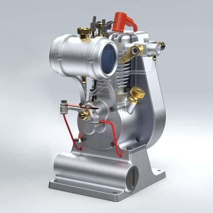 MUSA F1-2.7cc George Luhrs Tribute Vertical 4 Stroke Stationary Gas Engine Model-helloworld7