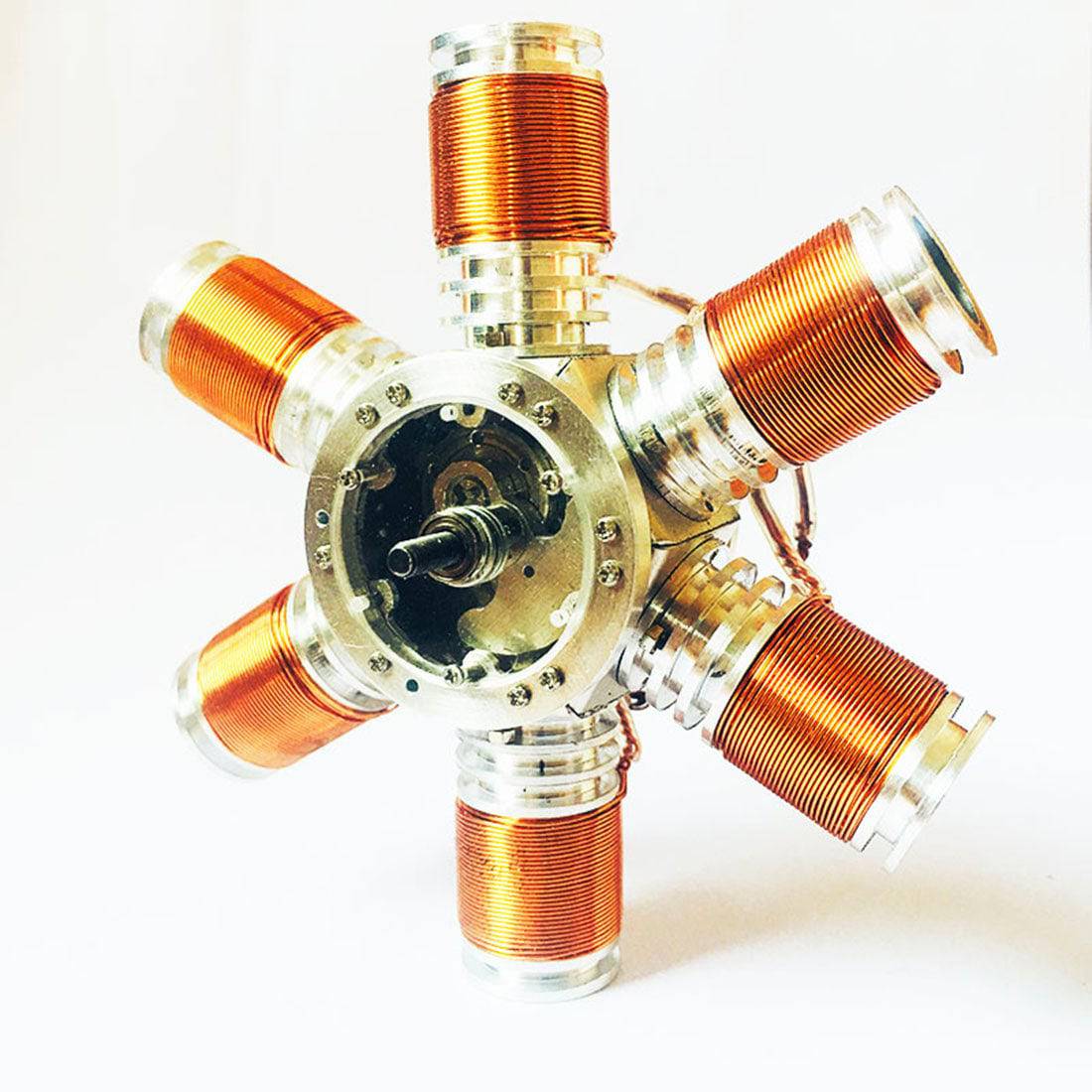 Metal 6-Cylinder Radial Electromagnetic Engine Model Brushless Motor Science Gift