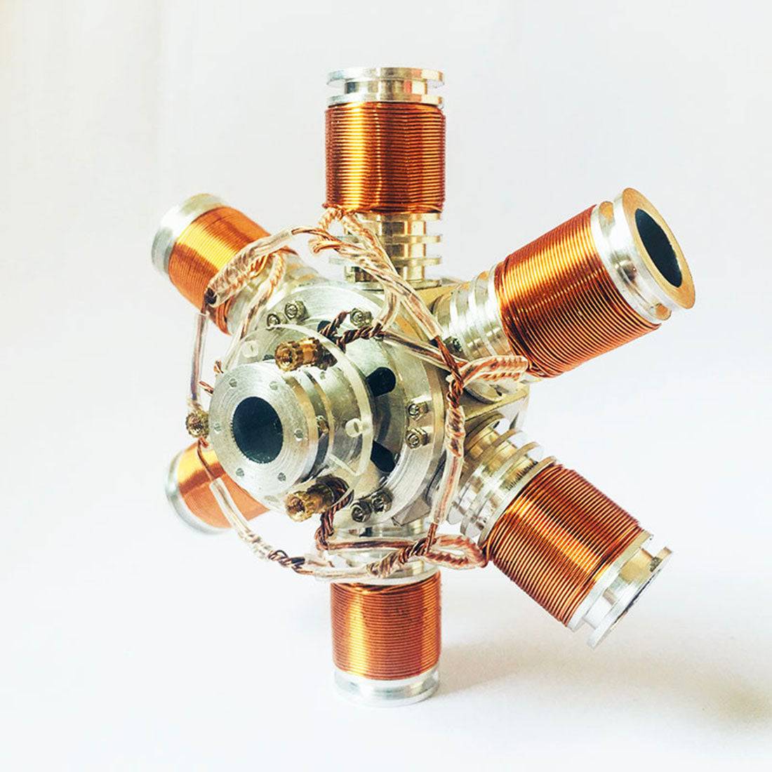 Metal 6-Cylinder Radial Electromagnetic Engine Model Brushless Motor Science Gift