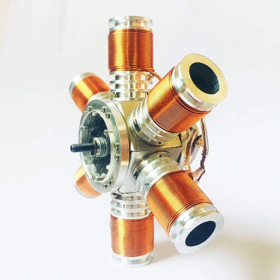 Metal 6-Cylinder Radial Electromagnetic Engine Model Brushless Motor Science Gift