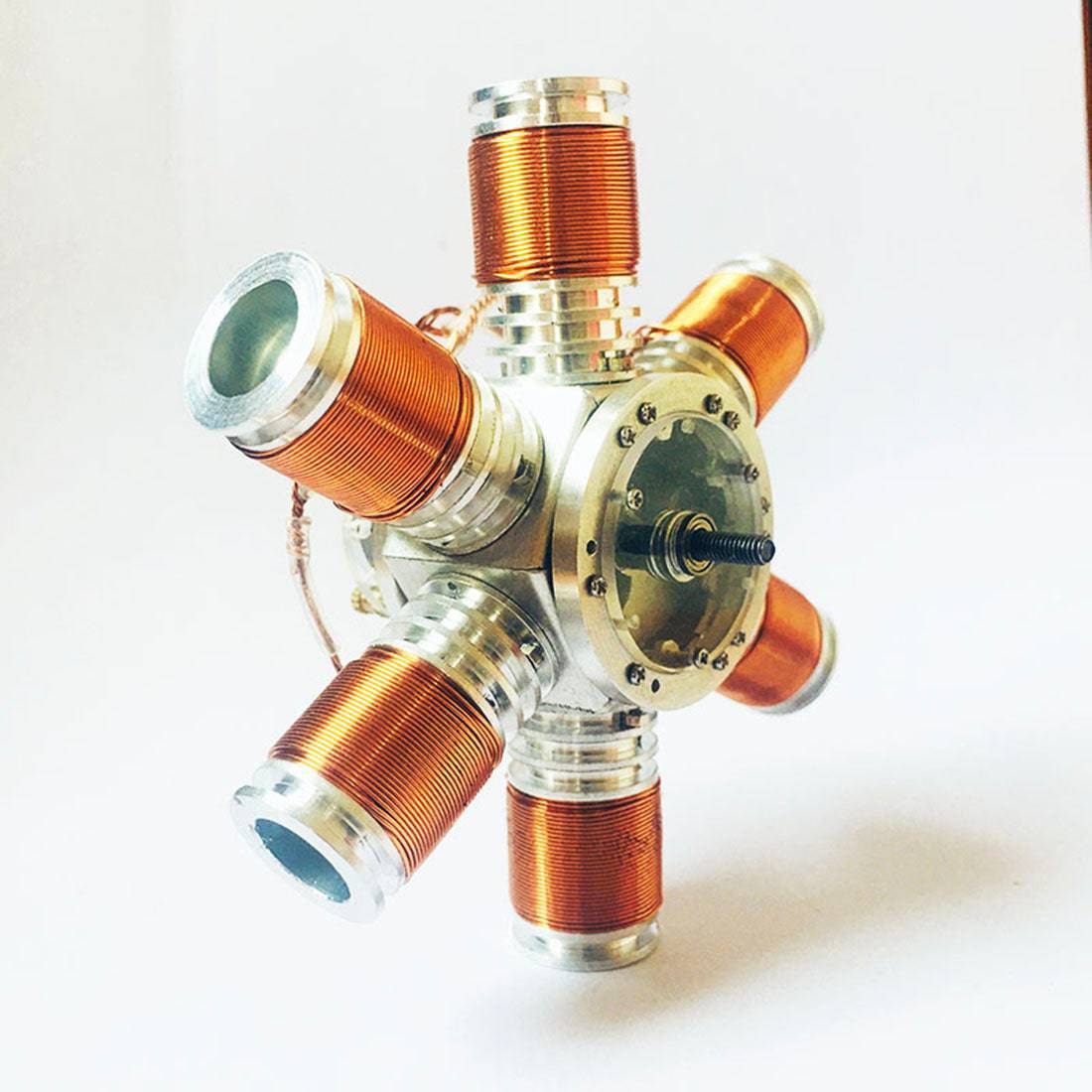 Metal 6-Cylinder Radial Electromagnetic Engine Model Brushless Motor Science Gift