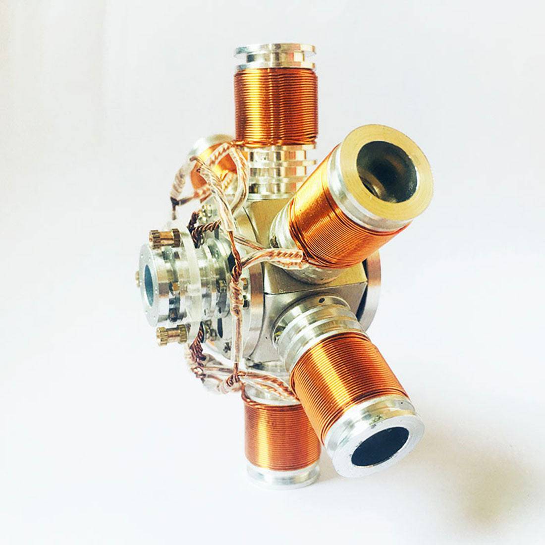 Metal 6-Cylinder Radial Electromagnetic Engine Model Brushless Motor Science Gift