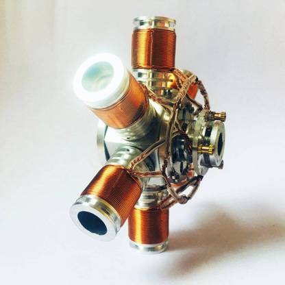 Metal 6-Cylinder Radial Electromagnetic Engine Model Brushless Motor Science Gift