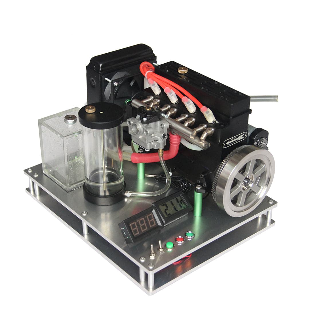 Metal Display Base Stand with Complete Water Cooling Kit for Inline 4 Cylinder Gas Engine-helloworld7