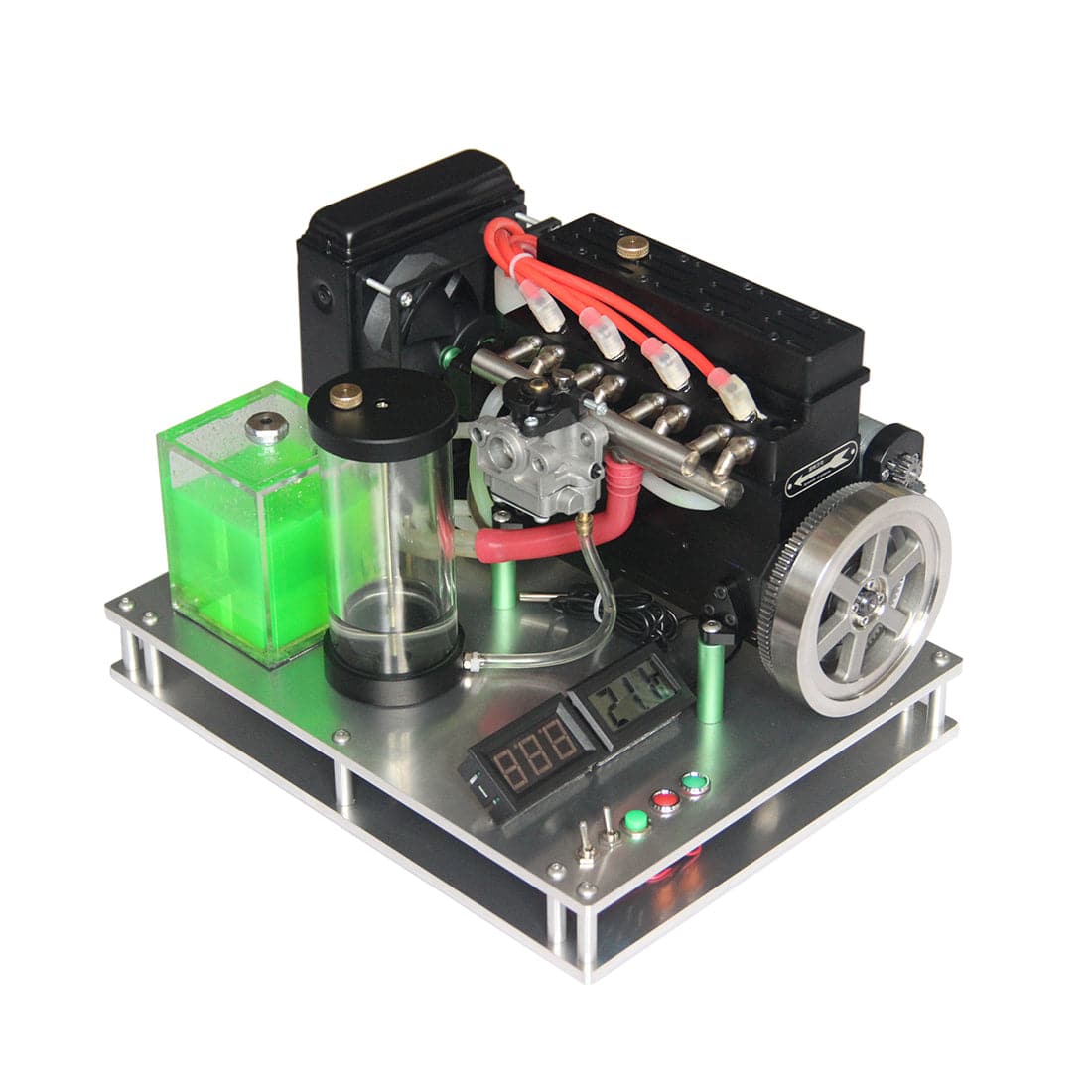Metal Display Base Stand with Complete Water Cooling Kit for Inline 4 Cylinder Gas Engine-helloworld7