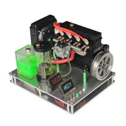 Metal Display Base Stand with Ignition Switch for Inline 4 Cylinder Gas Engine Model