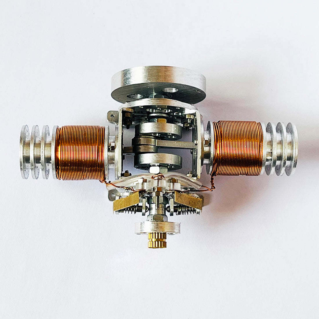 Metal Flat-Twin Solenoid Engine Model Brushless Electromagnetic Motor for RC Car & Desk Decor