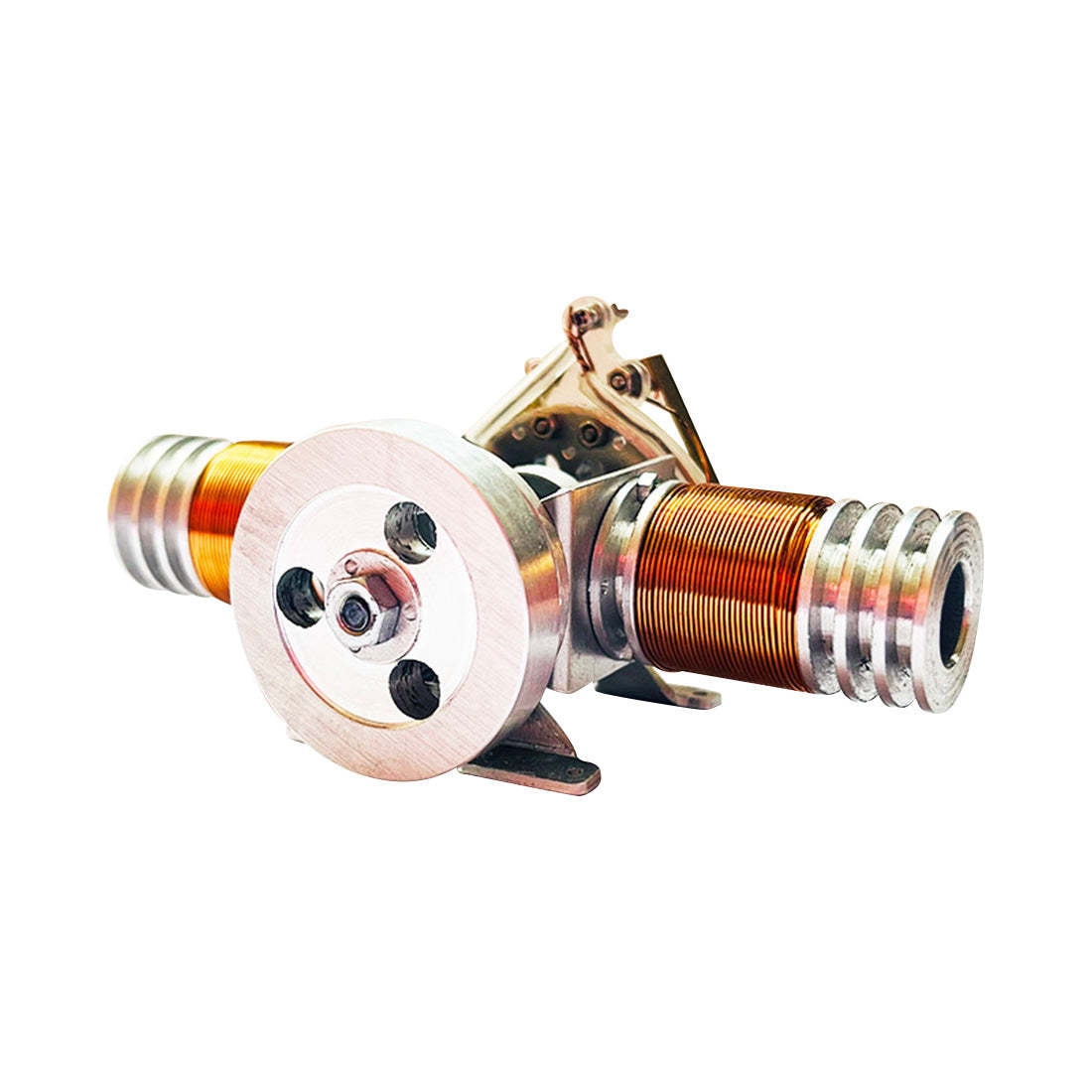 Metal Flat-Twin Solenoid Engine Model Brushless Electromagnetic Motor for RC Car & Desk Decor