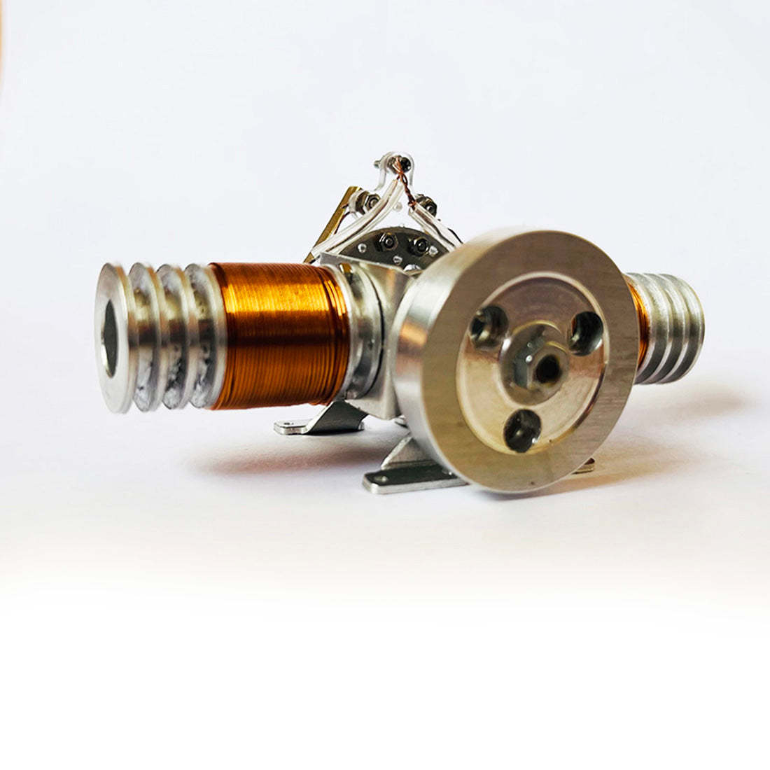 Metal Flat-Twin Solenoid Engine Model Brushless Electromagnetic Motor for RC Car & Desk Decor