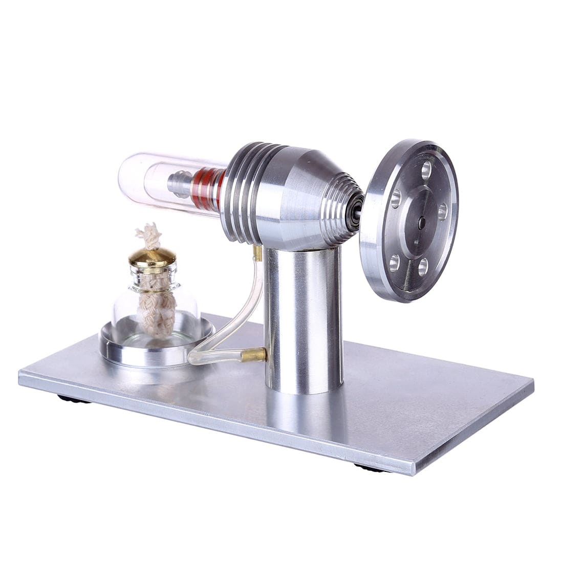Metal Single Cylinder Stirling Engine Model External Combustion Physics Toy Desk Decor Gift
