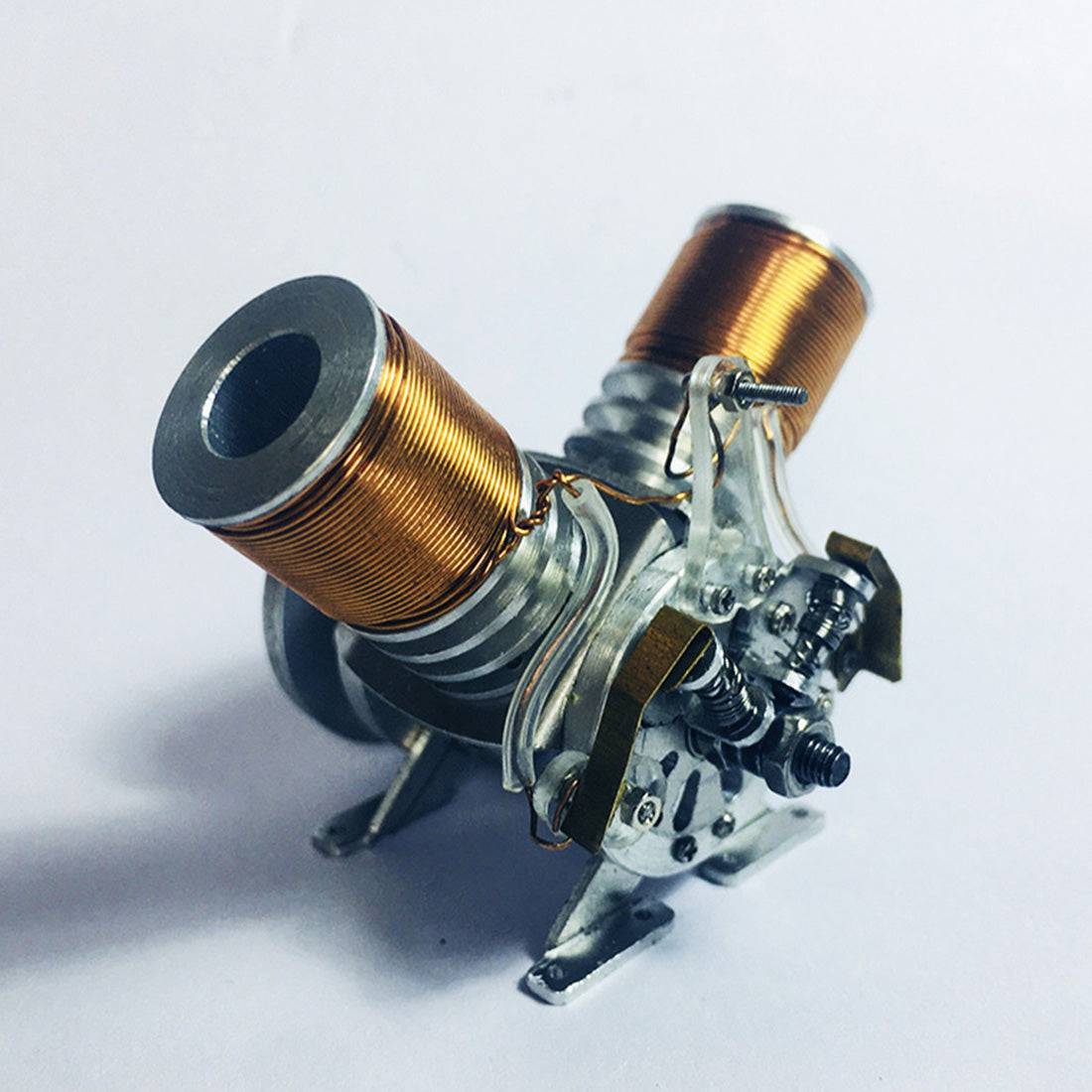 Metal V2 Electromagnetic Reciprocating Engine Model Solenoid Motor Physics Science Gift