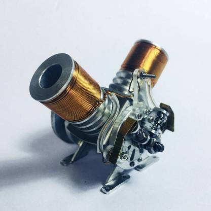 Metal V2 Electromagnetic Reciprocating Engine Model Solenoid Motor Physics Science Gift