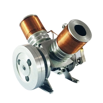 Metal V2 Electromagnetic Reciprocating Engine Model Solenoid Motor Physics Science Gift