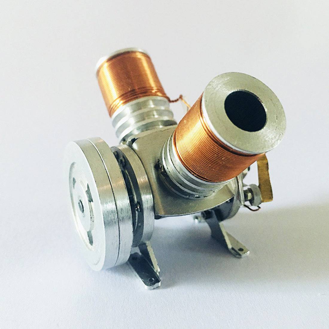 Metal V2 Electromagnetic Reciprocating Engine Model Solenoid Motor Physics Science Gift