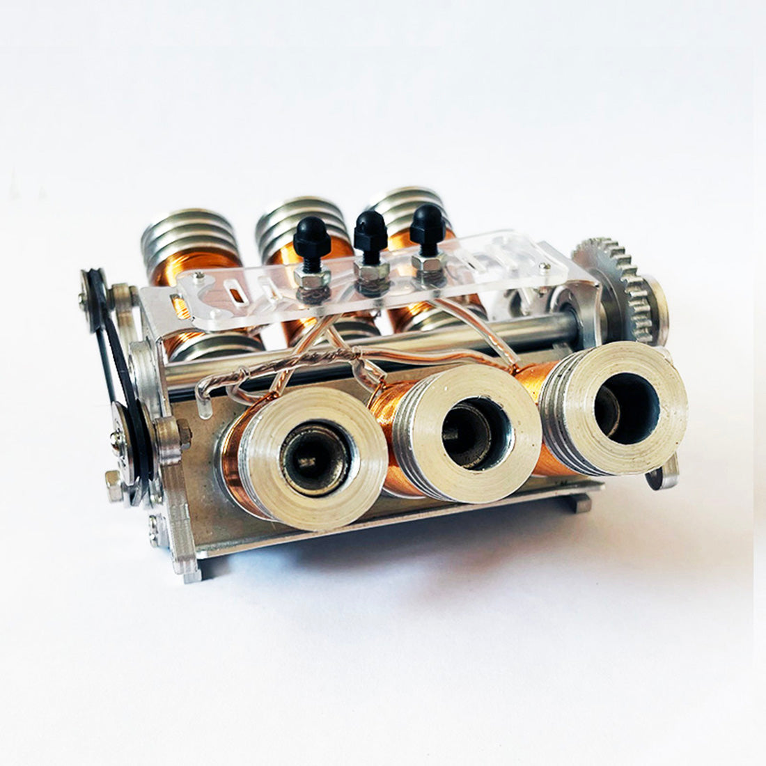 Metal V6 Solenoid Engine Brushless Motor Model for 1/10 RC Cars & Desk Decor