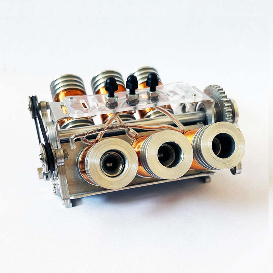 Metal V6 Solenoid Engine Brushless Motor Model for 1/10 RC Cars & Desk Decor