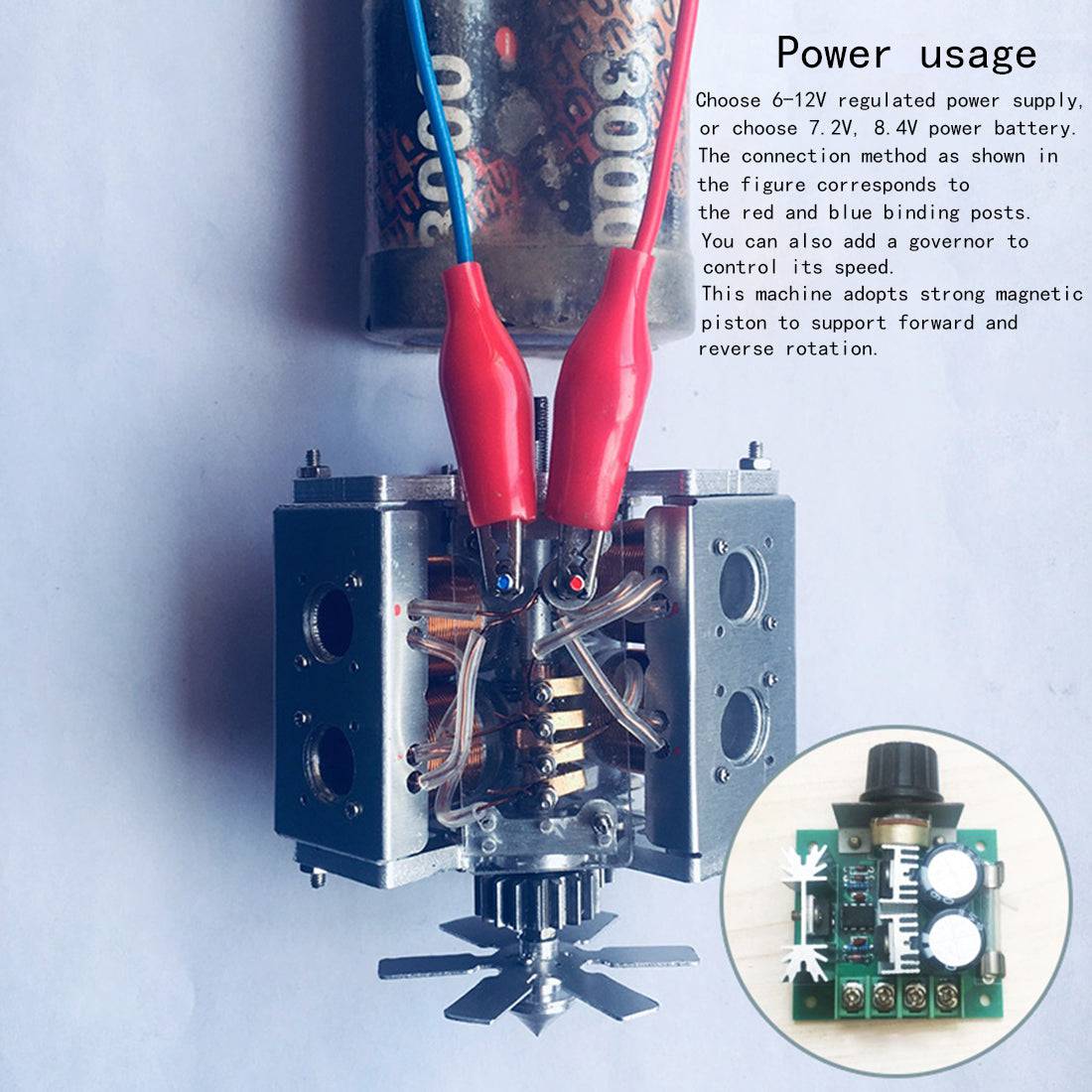 Metal V8 Electromagnetic Engine Model Solenoid Motor for 1/10 RC Cars & Boats