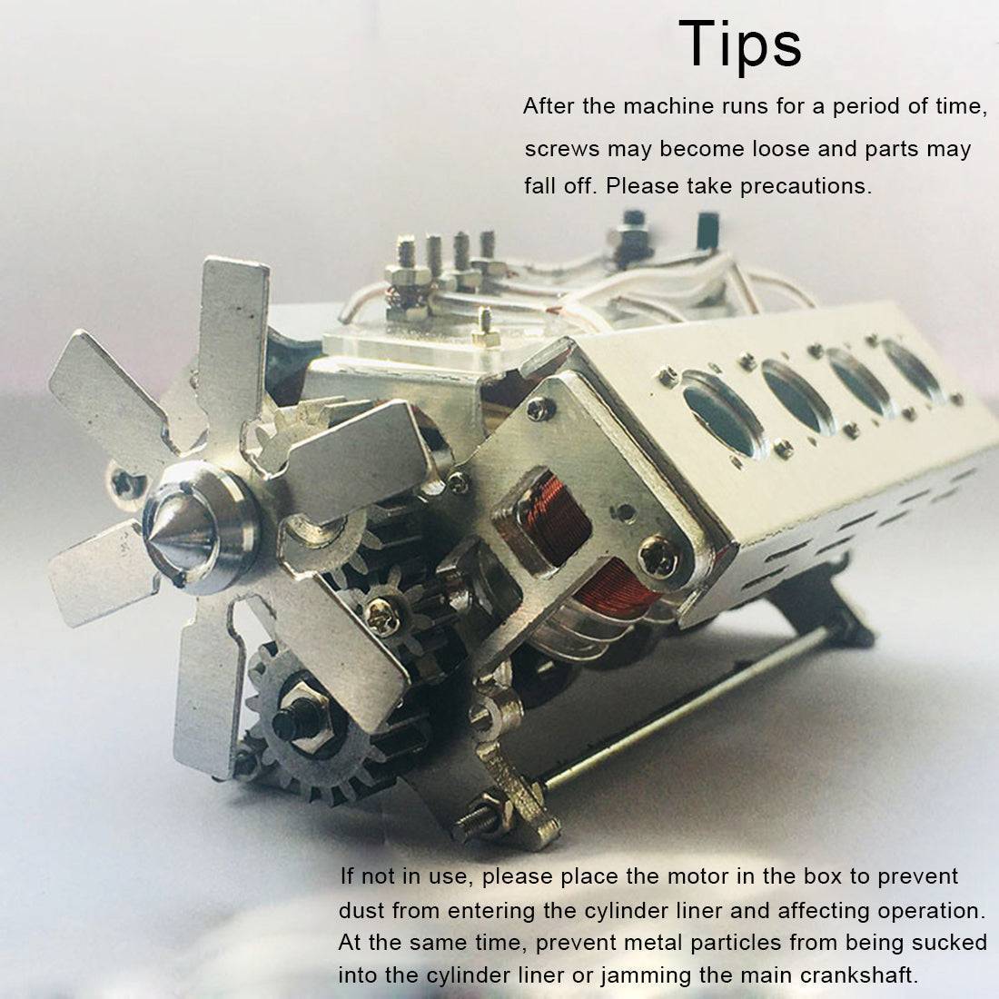 Metal V8 Electromagnetic Engine Model Solenoid Motor for 1/10 RC Cars & Boats