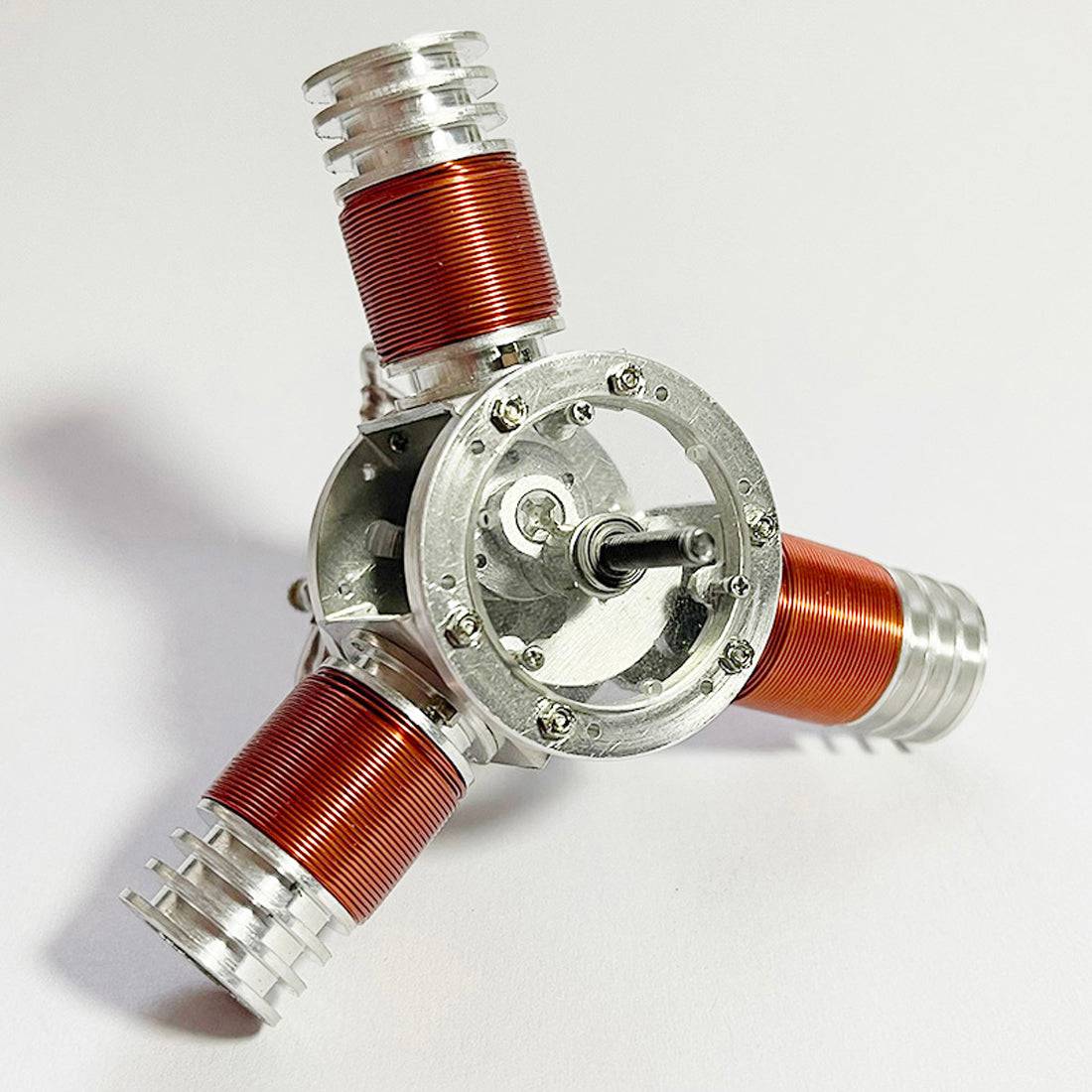 Micro 3-Cylinder Radial Electromagnetic Engine Model Metal Solenoid Motor Science Gift
