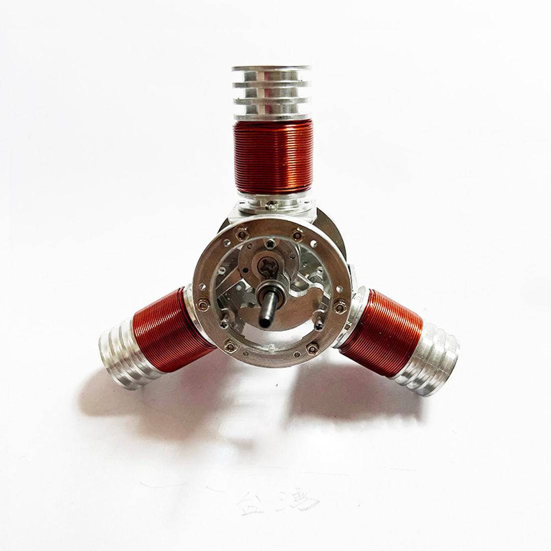 Micro 3-Cylinder Radial Electromagnetic Engine Model Metal Solenoid Motor Science Gift