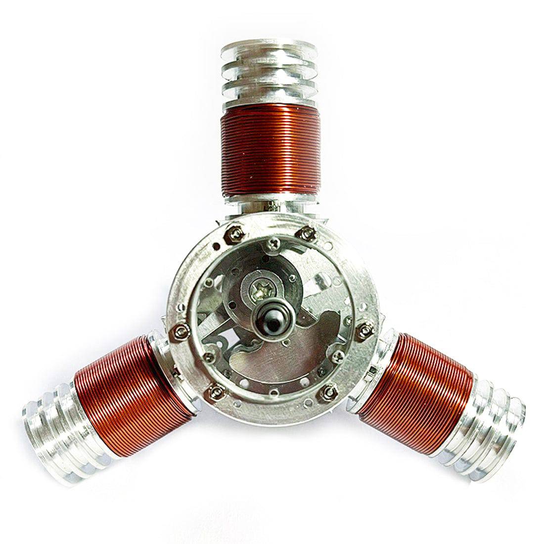 Micro 3-Cylinder Radial Electromagnetic Engine Model Metal Solenoid Motor Science Gift