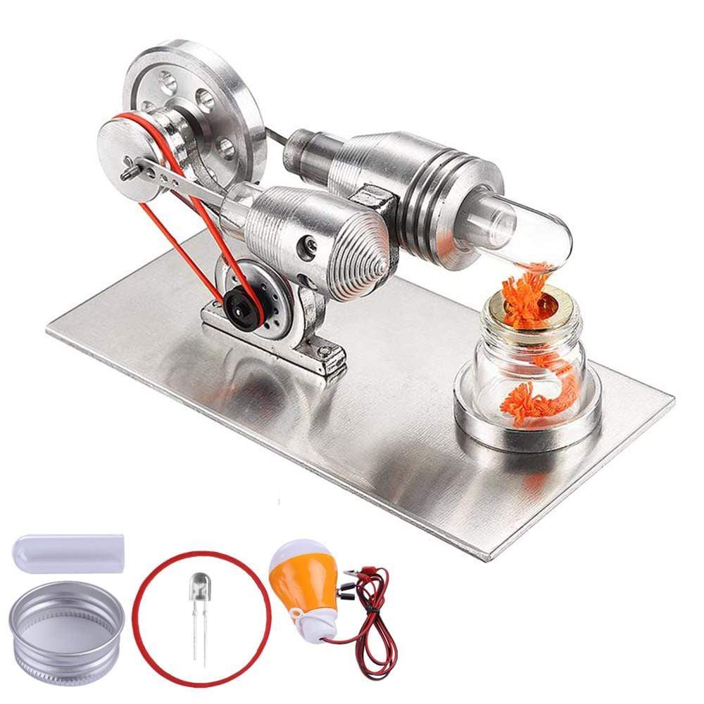Mini Hot Air Stirling Engine Model Kit Metal Physics Science Experiment Toy