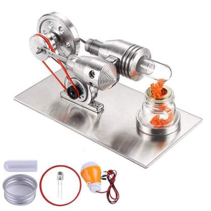 Mini Hot Air Stirling Engine Model Kit Metal Physics Science Experiment Toy