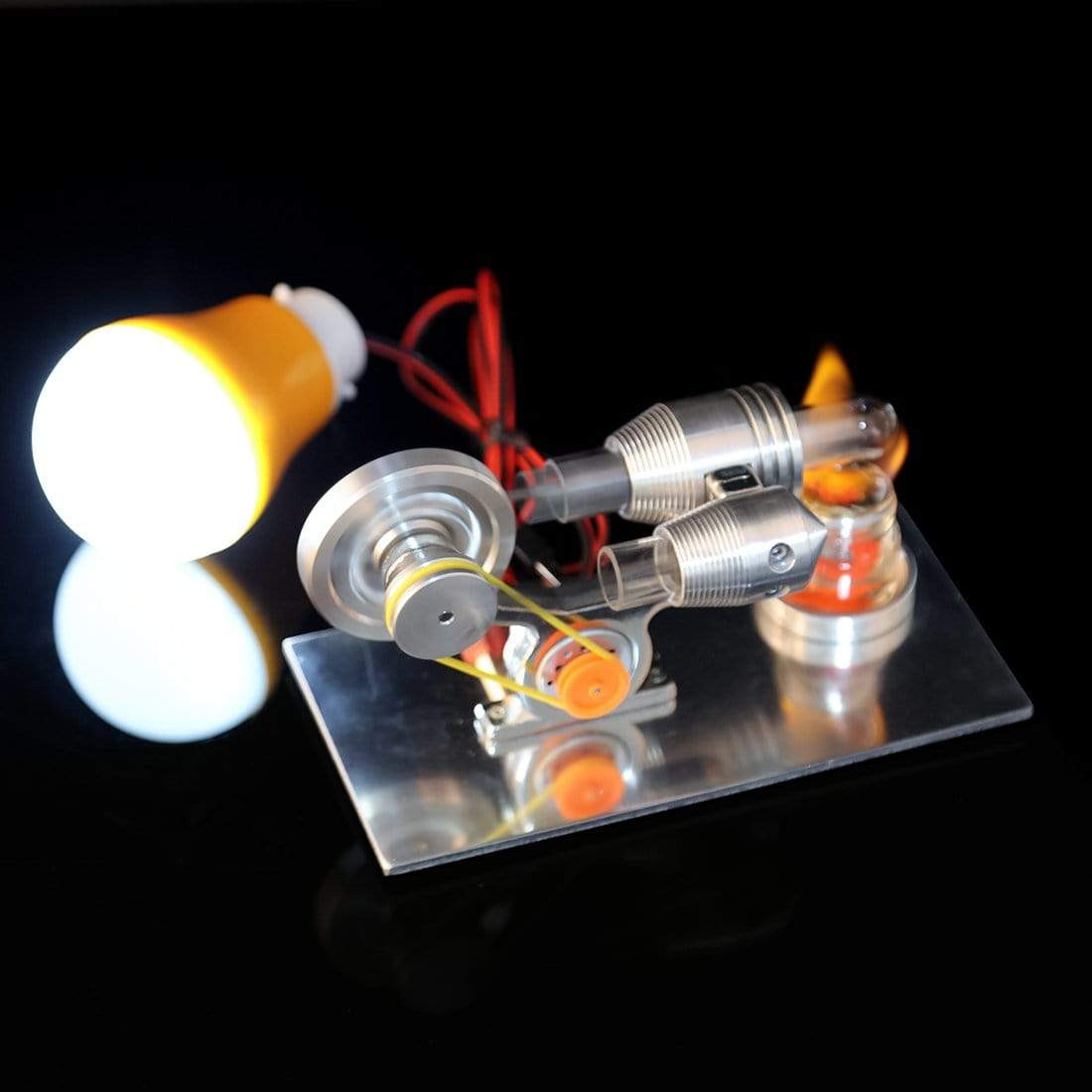 Mini Hot Air Stirling Engine Model Kit Metal Physics Science Experiment Toy