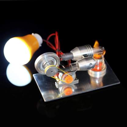 Mini Hot Air Stirling Engine Model Kit Metal Physics Science Experiment Toy