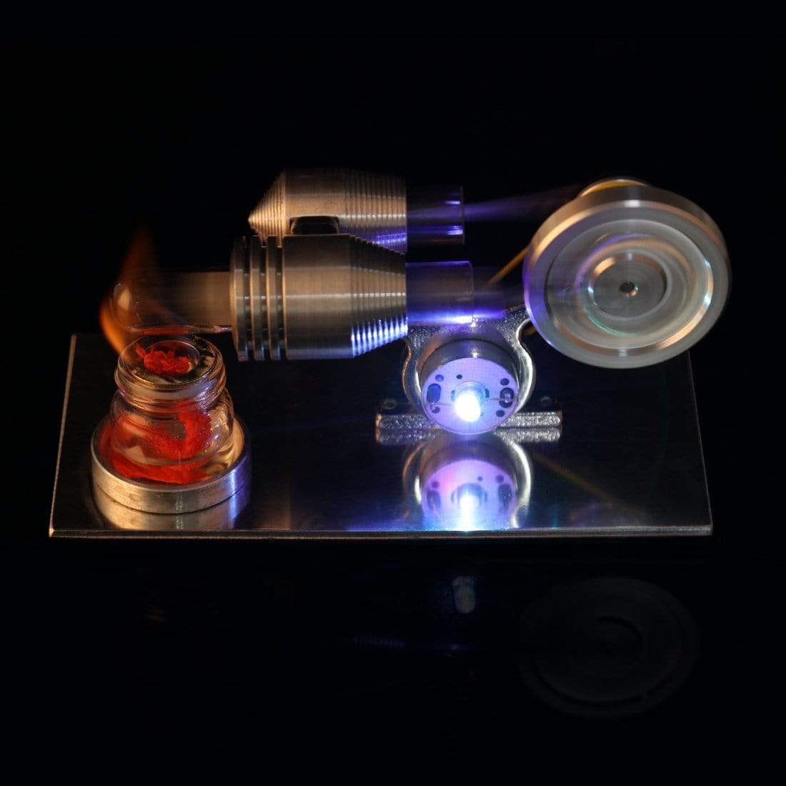 Mini Hot Air Stirling Engine Model Kit Metal Physics Science Experiment Toy