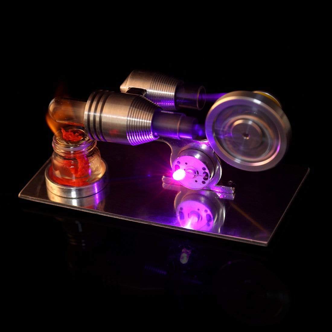 Mini Hot Air Stirling Engine Model Kit Metal Physics Science Experiment Toy