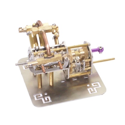 Mini V4 Marine Steam Engine Model with Reverse Gearbox for RC Boats and Cars-helloworld7